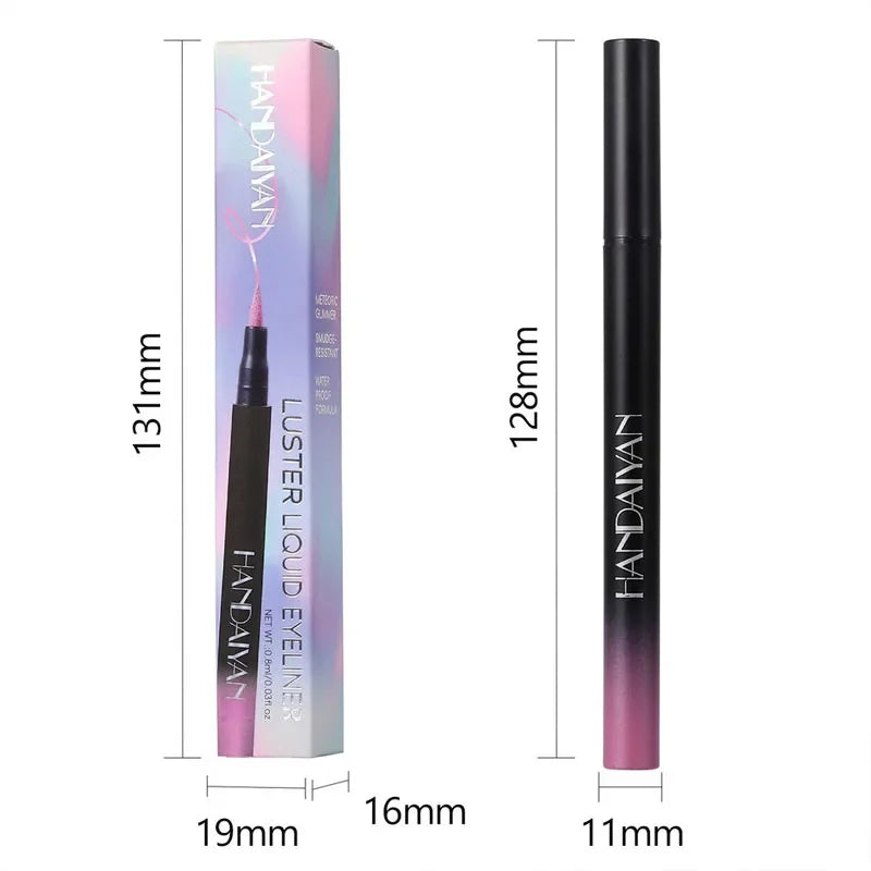 Diamond Shiny Eye Liner Eyeshadow Waterproof Quick-dry Silver Gold Metellic Pearlescent Liquid Eyeliner Silkworm Brighten Makeup